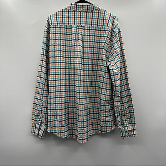 Dockers White Blue Orange Plaid Long Sleeve‎ Button Down Shirt Size XL - Picture 4 of 9